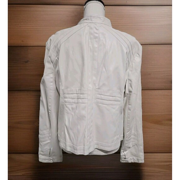 New York & Company Faux Leather Moto Full-Zip Jacket Light Beige Women’s Size XL - Picture 4 of 10